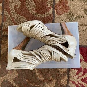 Elegant Cream Strappy Women's Heels